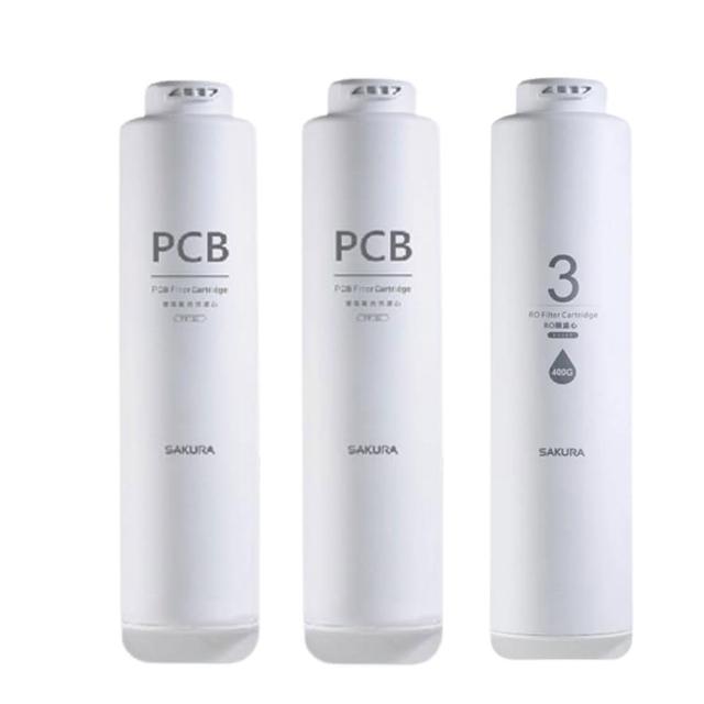【SAKURA 櫻花】雙效RO淨水器P0233專用濾芯組3支入(F2193)