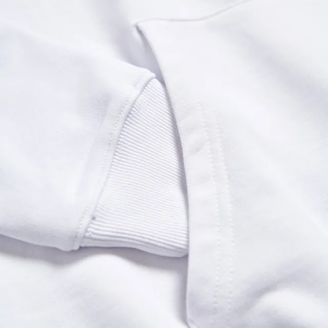 【EDWIN】男女裝 東京散策系列 EDWIN之星連帽長袖T恤(白色)