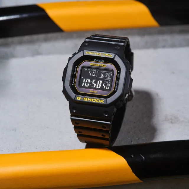 CASIO 卡西歐】G-SHOCK 黑黃配色系列方形電子手錶聖誕禮物(GW-B5600CY