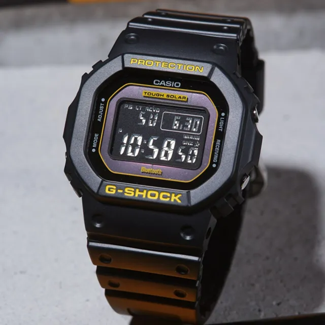 CASIO 卡西歐】G-SHOCK 黑黃配色系列方形電子手錶(GW-B5600CY-1