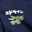 【EDWIN】男女裝 東京散策系列 毛豆三兄弟連帽長袖T恤(丈青色)