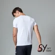【SKY YARD】色塊字體印花運動T恤(白色)