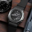 【CASIO 卡西歐】G-SHOCK 酷黑時尚 金屬八角防護構造雙顯錶 畢業 禮物(GM-2100BB-1A)