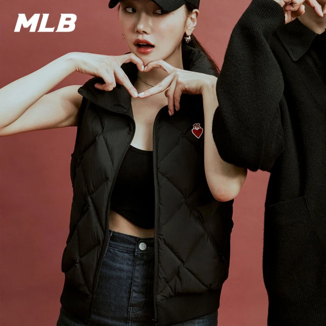 MLB 女版羽絨背心 Heart系列 紐約洋基隊(3FDVH0136-50BKS)