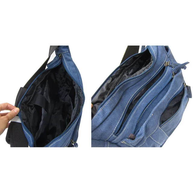 【SNOW.bagshop】雙11 斜背包 大容量 可A4資夾 主袋+外袋共五層 10吋平板 防水包帆布 肩斜側背 水瓶