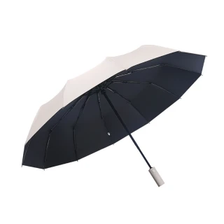 【BeOK】自動開收12骨黑膠雨傘 晴雨兩用大傘面(防曬遮陽 抗風防水)