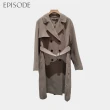 【EPISODE】英倫風經典百搭雙排釦長風衣外套E30652（灰褐）