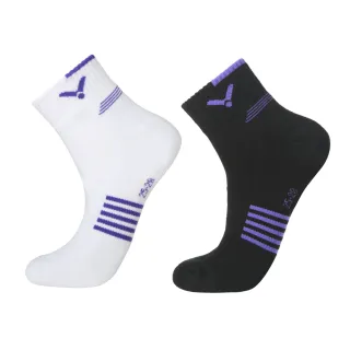 【VICTOR 勝利體育】運動中性襪 低筒襪、無止滑襪(C-5107 A白紫/C黑紫)