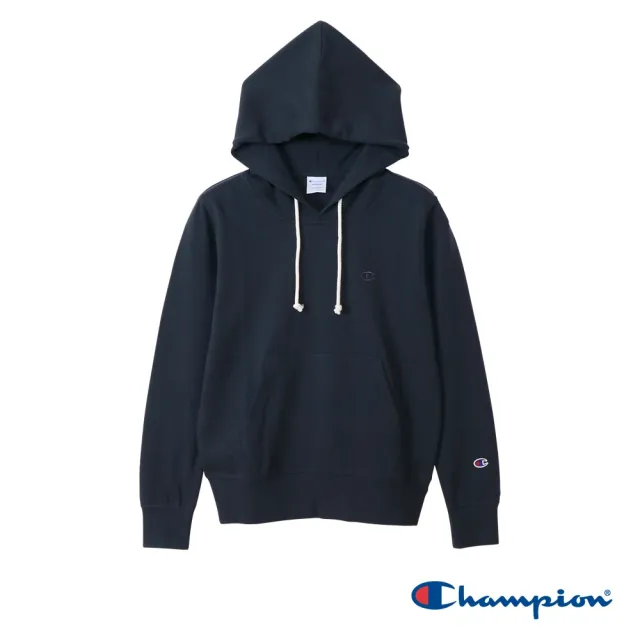 【Champion】官方直營-女款-小C刺繡連帽上衣-深藍色(CW-T108-370 日規)