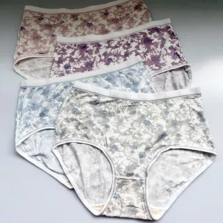 【IMACO】玫瑰森林高彈力咖啡紗中腰內褲(6件組)