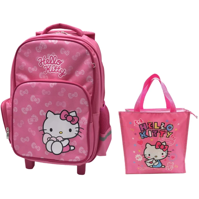 SANRIO 三麗鷗SANRIO 三麗鷗 Hello Kitty三段拉桿書包+直式手提袋超值組(台灣正版授權)