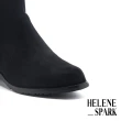 【HELENE_SPARK】極簡摩登品味彈力絨布粗跟長靴(黑)