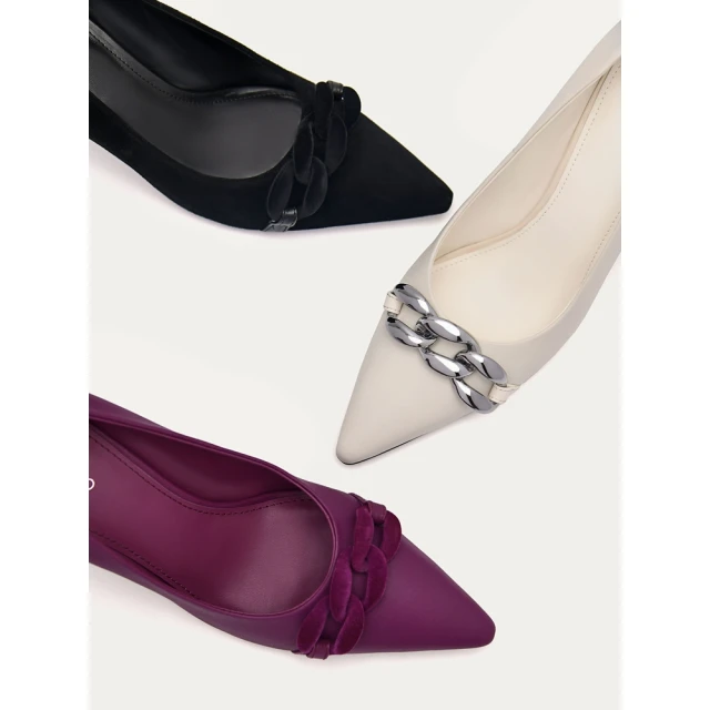 【PEDRO】Lyra 金屬結飾真皮高跟鞋-黑/石灰白/紫色(小CK高端品牌)