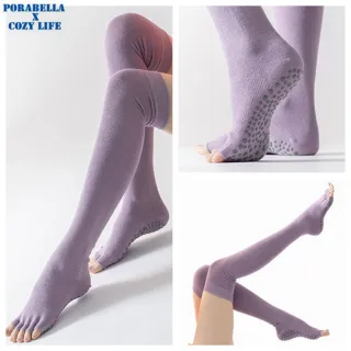 【Porabella】襪子 露指壓力襪 止滑 素色壓力襪 美腿襪 睡眠襪 運動長襪LEG SOCKS
