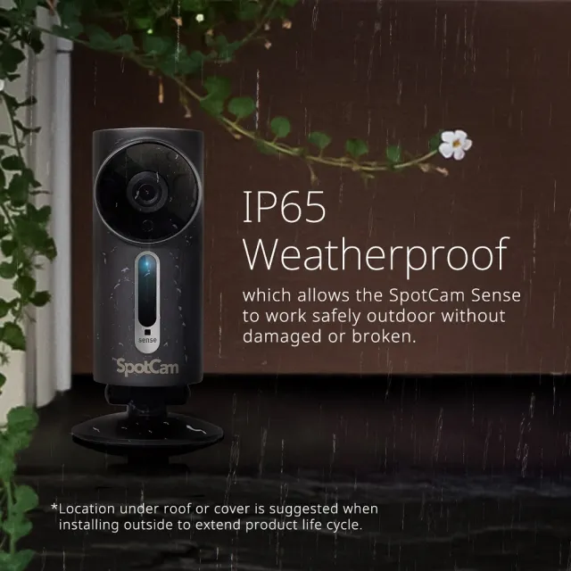 【spotcam】Sense Pro 1080P廣角直立型戶外網路攝影機 IP CAM(IP65防水│溫度濕度亮感測器│免費雲端)
