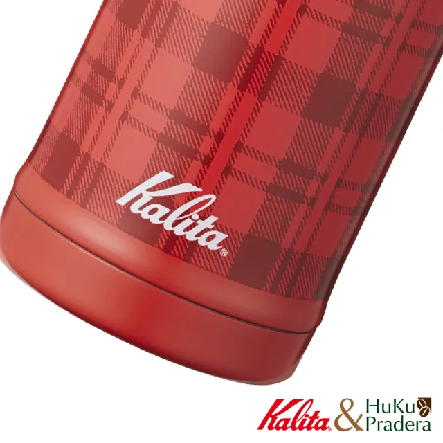【Kalita】紅格紋不鏽鋼保溫杯（約350ml）(英倫紅底格紋 保溫瓶)