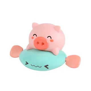 【JoyNa】兒童洗澡玩具小豬飛魚 浴室洗澡動物發條玩具(2組入)