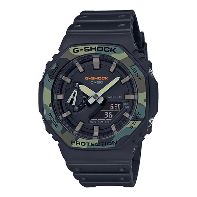 【CASIO 卡西歐】G-SHOCK 經典 樹脂錶帶 耐衝擊構造 防水200米 LED照明(GA-2100SU-1A)