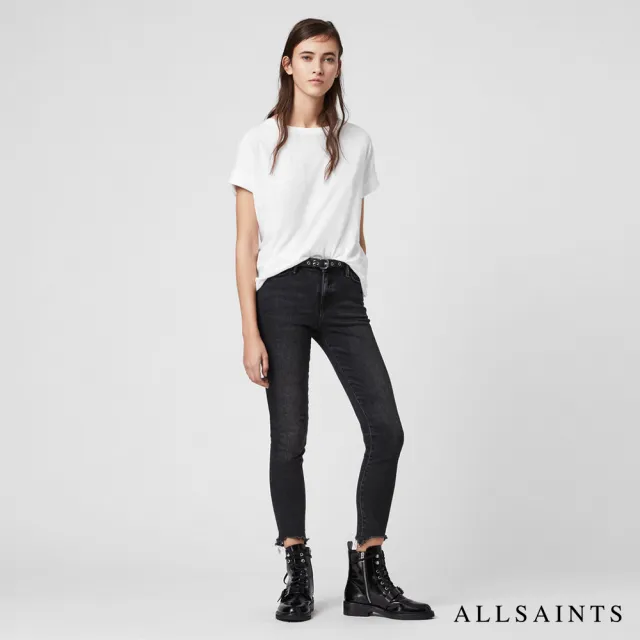 【ALLSAINTS】IMOGEN BOY 寬鬆男友風素色短袖純棉T恤-白