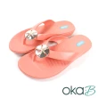 【oka-B】圓盤海星造型配飾人字夾腳涼拖鞋 粉紅色(K916SA-PIN)