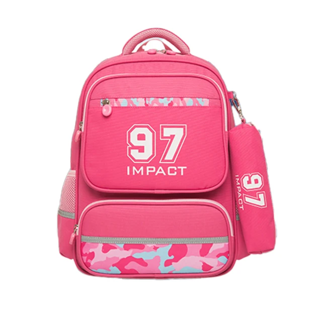 【IMPACT 怡寶】迷彩輕量型護脊書包+筆袋-迷彩粉紅(IM00108PK)