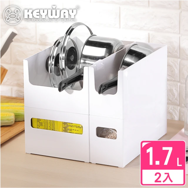 KEYWAY 聯府 莉絲100廚房收納盒 長窄型-2入(附連結扣 鍋具碗盤 廚櫃整理盒 Green made 台灣製造)