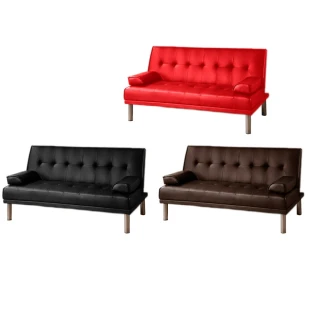 【新生活家具】《桃樂絲》三人皮革沙發床 三段式調整 3色可選