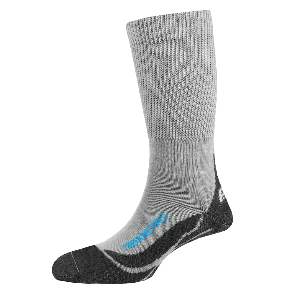 【PAC德國】中性款美麗諾羊毛專業中筒健行襪(PAC8022灰黑/運動襪/壓力釋放/抗臭透氣快乾)
