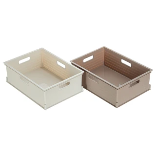 【KEYWAY 聯府】森本收納盒11.5L-6入 米色/咖啡色(堆疊收納 整理盒 置物盒 MIT台灣製造)
