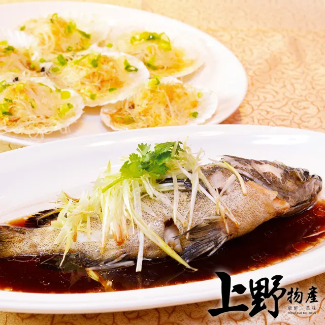 【上野物產】台灣產 嘉義東石現撈石斑魚2隻(海鮮)