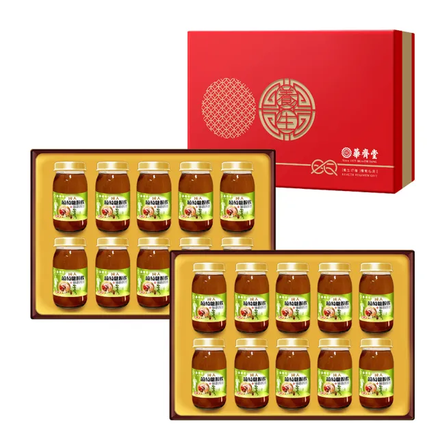 【華齊堂】成人葡萄糖胺飲+龜鹿四珍禮盒2盒(60ml/10入/盒)