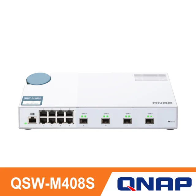 【QNAP 威聯通】QSW-M408S 12埠 L2 Web 10GbE交換器(管理型)