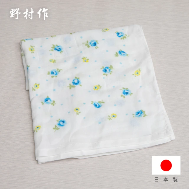 【日本野村作】Baby Gauze兒童棉紗浴巾-玫瑰藍
