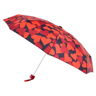 【2mm】北歐花園 輕巧五折手開口袋傘-幾何心形(雨傘)