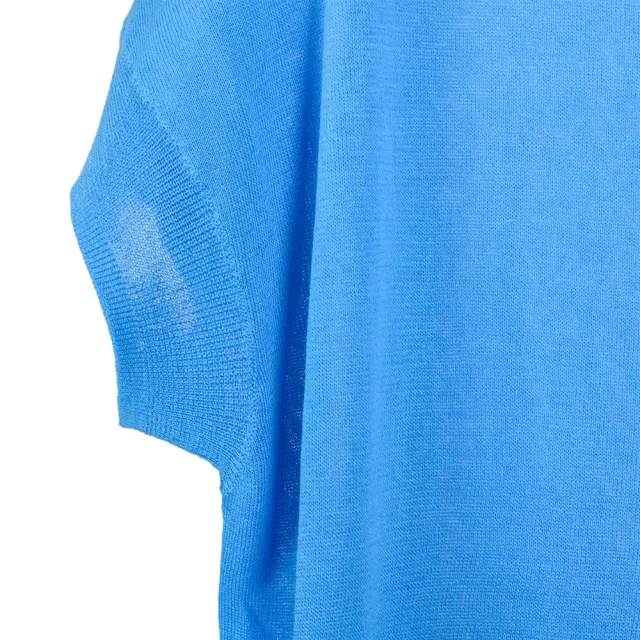 【AZUR】百搭柔軟針織上衣-土耳其藍