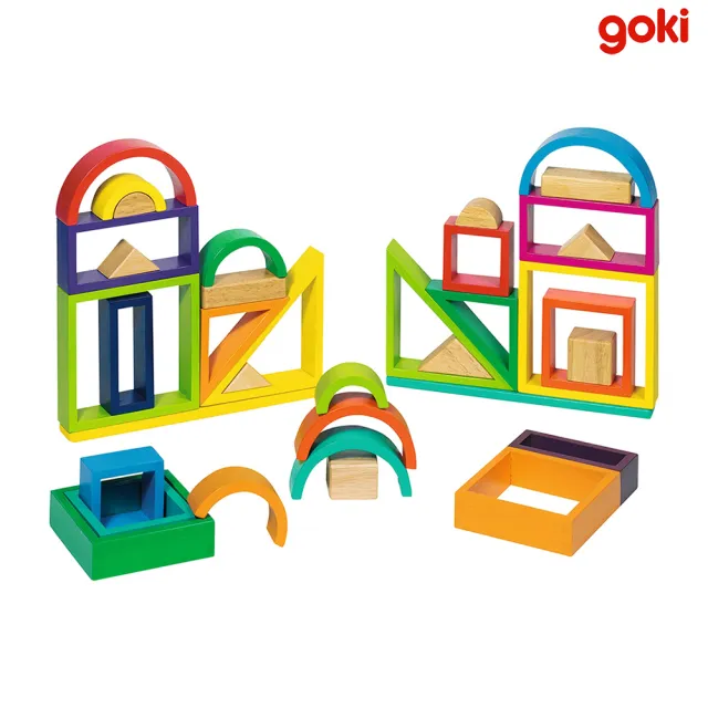 【goki】框積木(立體造型的實心、空心積木)