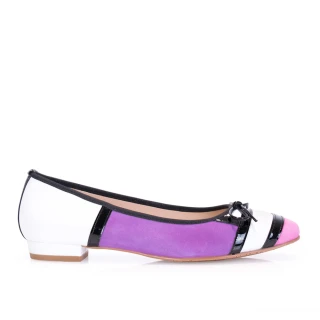 【MISWEAR】女-平底鞋-BRENDA ZARO 真皮多彩平底芭蕾鞋-紫