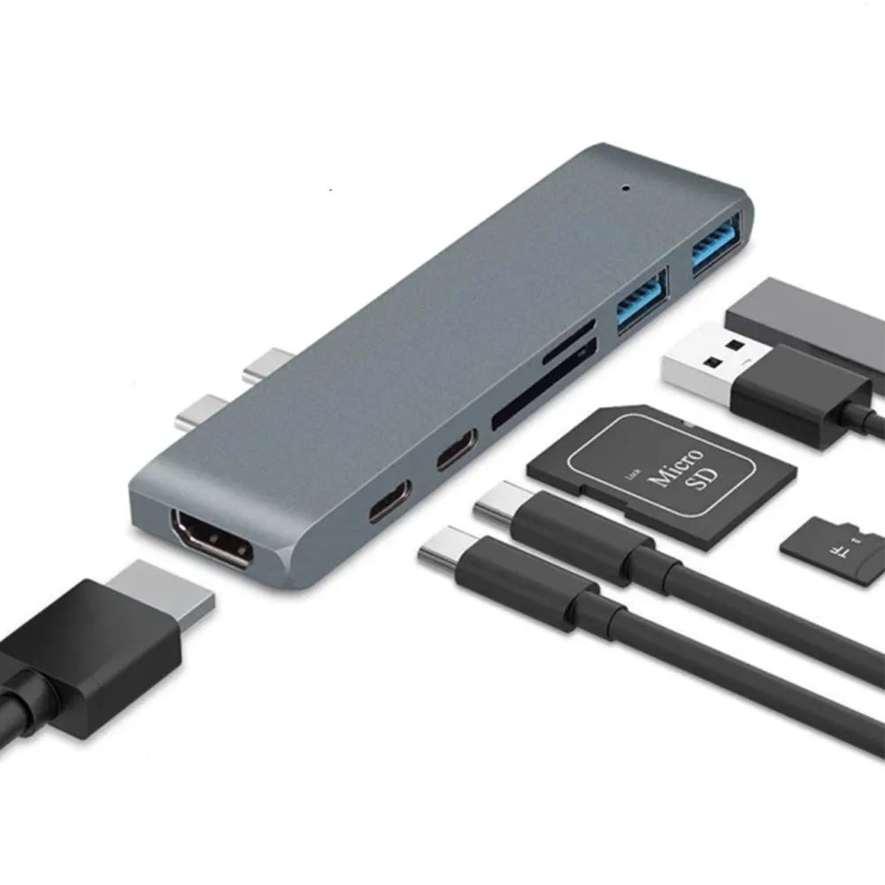 【ANTIAN】Type-C 七合一多功能HDMI轉接器 USB3.0擴展塢 傳輸擴充擴展塢 筆電轉接頭(Macbook Air M3轉換器)