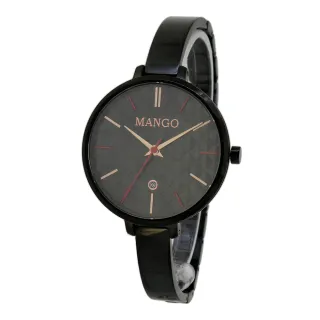 【MANGO】簡約優雅不鏽鋼鍊錶-MA6721L-BK(黑色/34mm)