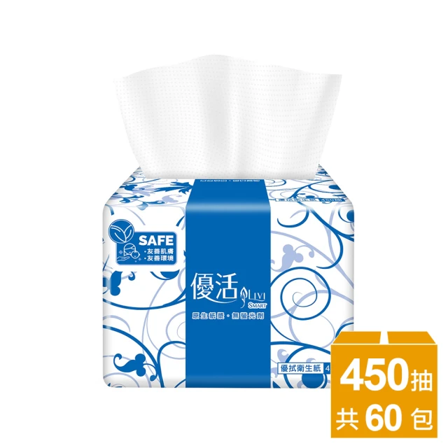 【Livi 優活】單層優拭衛生紙(450抽x60包)