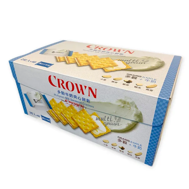 【美式賣場】Crown 多穀牛奶夾心餅乾(48包入)