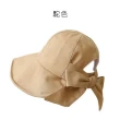 【OT SHOP】帽子 透氣棉質漁夫帽 遮陽帽 盆帽 C2098(素色 大帽檐蝴蝶結 方便收納 穿搭配件 防曬 帽子)