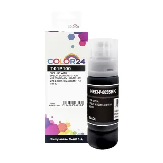 【Color24】for EPSON 黑色防水 增量版 T01P100/70ml 相容連供墨水(適用 M1120/M2140/M3170/M1170/M2170)