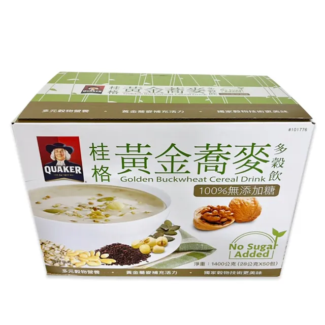 【美式賣場】QUAKER桂格 黃金蕎麥多穀飲-無糖(28gx50包/盒)