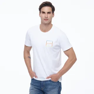 【Lee 官方旗艦】男裝 短袖T恤 / 漸層方框 清新白 標準版型(LL200130K14)
