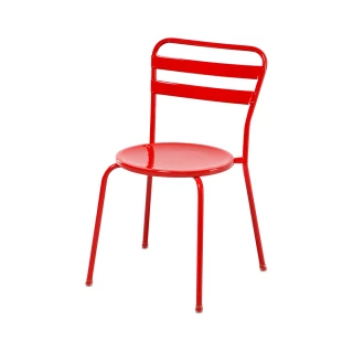 【G+ 居家】MIT 彩鋼休閒椅-紅 5入組(餐椅/休閒椅凳/外出露營)