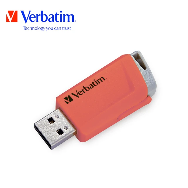 【Verbatim 威寶】64GB USB3.0 Gen 1高速滑蓋隨身碟(橘色)