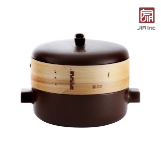 【JIA 品家】蒸鍋蒸籠組 - 28cm 加大版組(暖褐色)