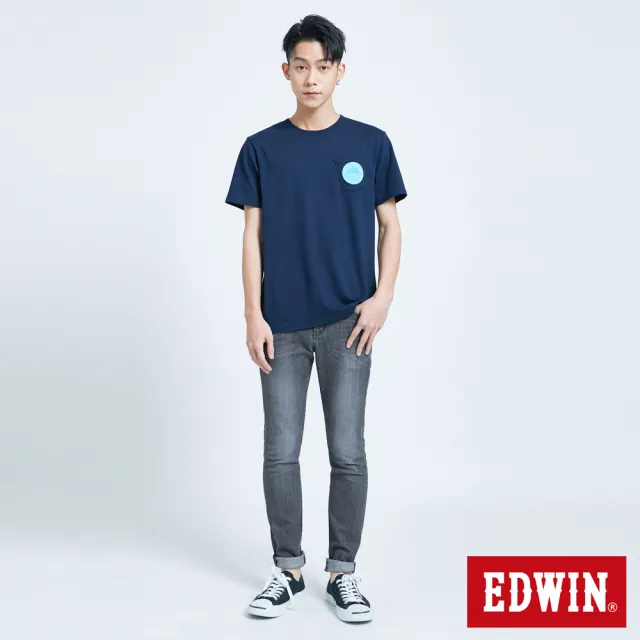 【EDWIN】男裝 超市 低糖優酪乳口袋短袖T恤(丈青色)