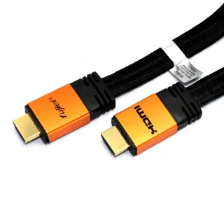 【Fujiei】HDMI公對公高清視訊編織扁線5米(1.4版認證編織扁線)